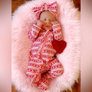 Siix Organic Cotton Footie and Headband 0-3M NWT